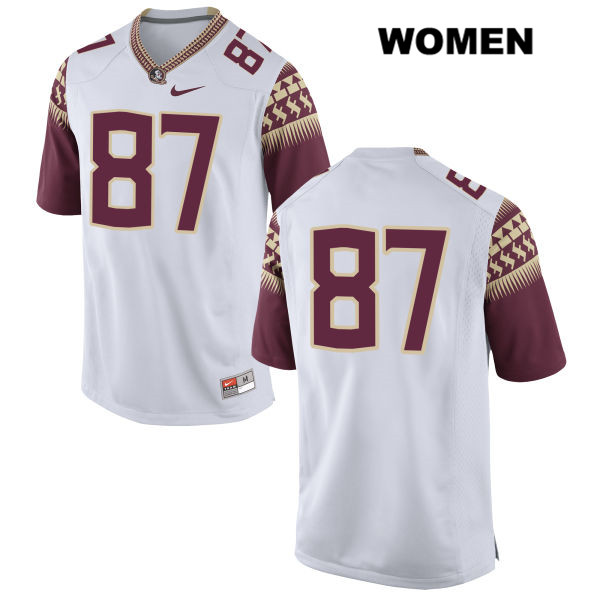 Women's NCAA Nike Florida State Seminoles #87 Camren Mcdonald College No Name White Stitched Authentic Football Jersey TTC6469IL